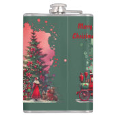 Flasques Monogram Festive Vintage Noël sur le vert | (Dos)