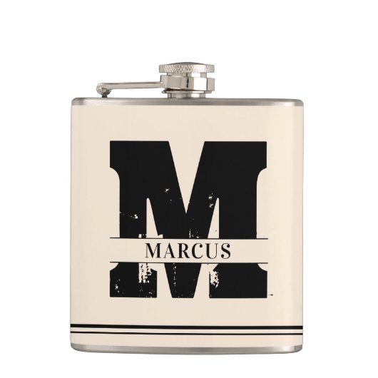 Flasques Monogram moderne et nom Man (Devant)