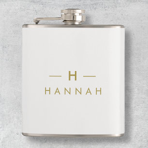 Flasques Monogram or gray Minimaliste Elegant Moderne