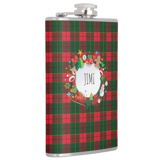 Flasques Monogram Winter Holiday Noël Ecosse Motif (Droite)