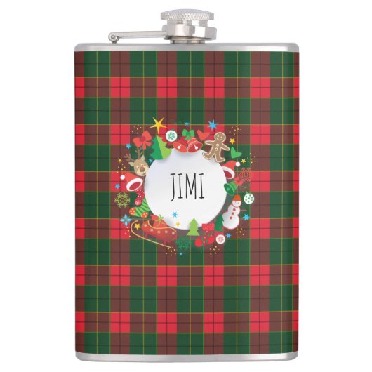 Flasques Monogram Winter Holiday Noël Ecosse Motif (Devant)