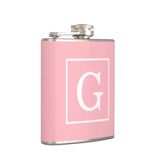 Flasques Monograme de Pink White Framed Initial (Droite)