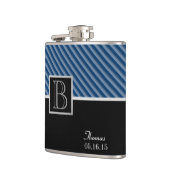 Flasques Monogramme à bande bleue avec couleur changeante (Gauche)