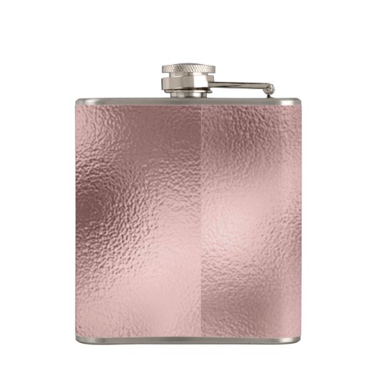 Flasques Monogramme à paillettes et feuille de rose doré (Dos)