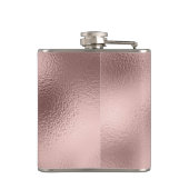 Flasques Monogramme à paillettes et feuille de rose dorée (Dos)