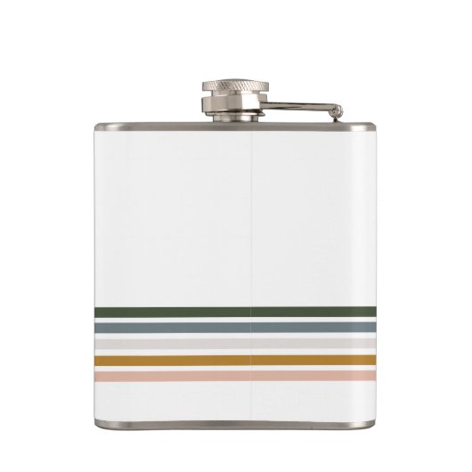 Flasques Monogramme à rayures rétro chic (Dos)