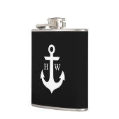 Flasques Monogramme Ancre noir et blanc (Gauche)