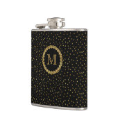 Flasques Monogramme avec paillettes noires et dorées (Gauche)