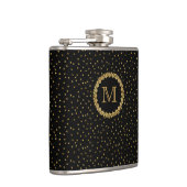 Flasques Monogramme avec paillettes noires et dorées (Droite)