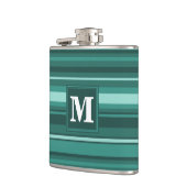 Flasques Monogramme bandes turquoises (Gauche)