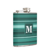 Flasques Monogramme bandes turquoises (Droite)