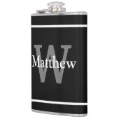 Flasques Monogramme blanc noir simple et élégant (Gauche)