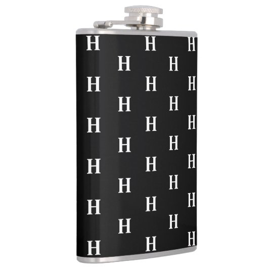 Flasques Monogramme blanc noir simple et élégant (Droite)