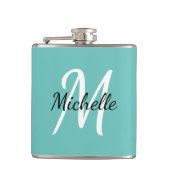 Flasques Monogramme bleu clair simple (Devant)