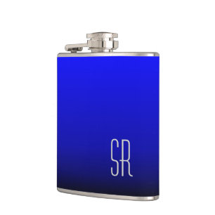 Flasques Monogramme bleu cobalt