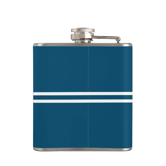 Flasques Monogramme bleu minimal moderne initial (Dos)