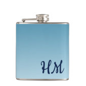 Flasques Monogramme bleu moderne (Devant)