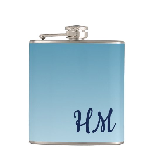 Flasques Monogramme bleu moderne (Devant)