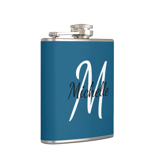 Flasques Monogramme bleu moderne et simple (Droite)