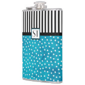 Flasques Monogramme Bleu Polka Dot Black Stripes (Gauche)
