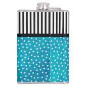 Flasques Monogramme Bleu Polka Dot Black Stripes (Dos)