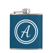 Flasques Monogramme bleu simple initial (Devant)