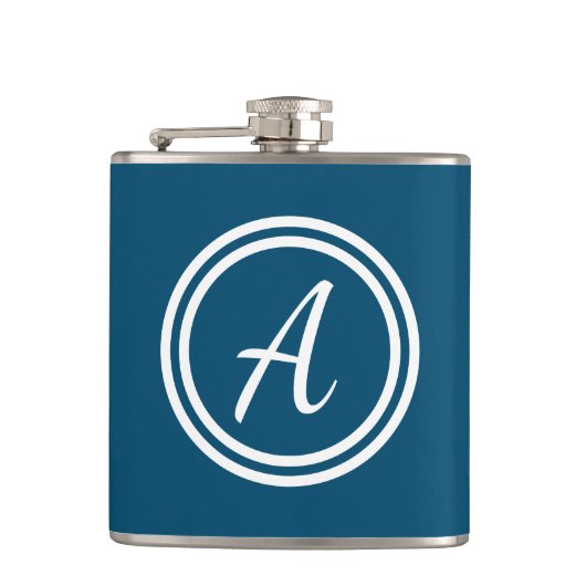 Flasques Monogramme bleu simple initial (Devant)