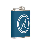 Flasques Monogramme bleu simple initial (Droite)