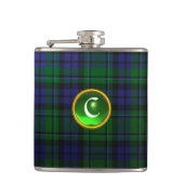 FLASQUES MONOGRAMME BLUE GREEN ÉCOSSE TARTAN EMERALD GEM (Devant)