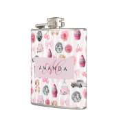 Flasques Monogramme Blush Rose Retro Disco Ball Coquette (Gauche)