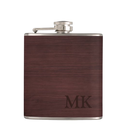 Flasques Monogramme bois sur mesure initiale (Devant)