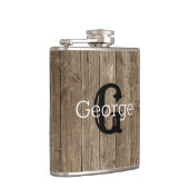 Flasques Monogramme Brown bois beau moderne (Droite)