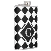 Flasques Monogramme Carré rétro classique noir blanc triang (Droite)