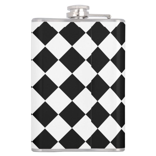 Flasques Monogramme Carré rétro classique noir blanc triang (Dos)