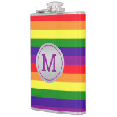 Flasques Monogramme cercle gris rayure arc-en-ciel (Gauche)