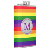 Flasques Monogramme cercle gris rayure arc-en-ciel (Droite)