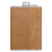 Flasques Monogramme Chic Cuir Brown Nom Script Moderne (Dos)