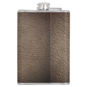 Flasques Monogramme Chic Cuir Brown Nom Script Moderne (Dos)