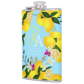 Flasques Monogramme citron bleu (Gauche)