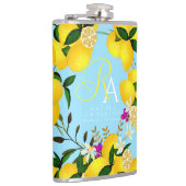 Flasques Monogramme citron bleu (Droite)