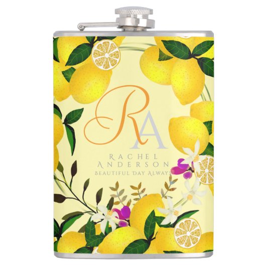 Flasques Monogramme citron jaune (Devant)