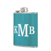 Flasques Monogramme classique en bois rustique chic personn (Gauche)