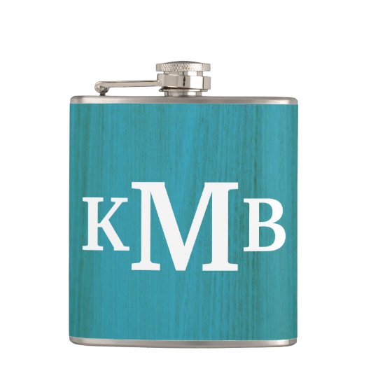Flasques Monogramme classique en bois rustique chic personn (Devant)