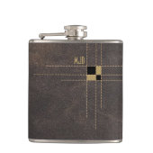 Flasques Monogramme classique en cuir pointu (Devant)