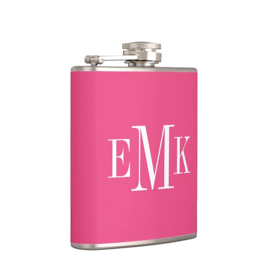 Flasques Monogramme classique rose chaud (Droite)