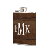 Flasques Monogramme classique Rustique Chic Faux Wood (Gauche)
