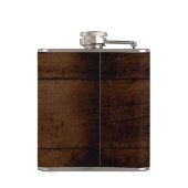 Flasques Monogramme classique Rustique Chic Faux Wood (Dos)