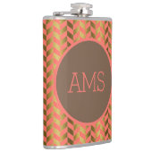 Flasques Monogramme Corail et Herringbone Or (Droite)