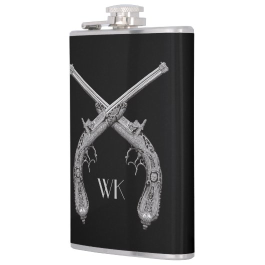 Flasques Monogramme Croisé Pistols Noir (Gauche)