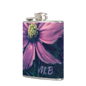 Flasques Monogramme d'art photo de fleurs violet foncé (Gauche)